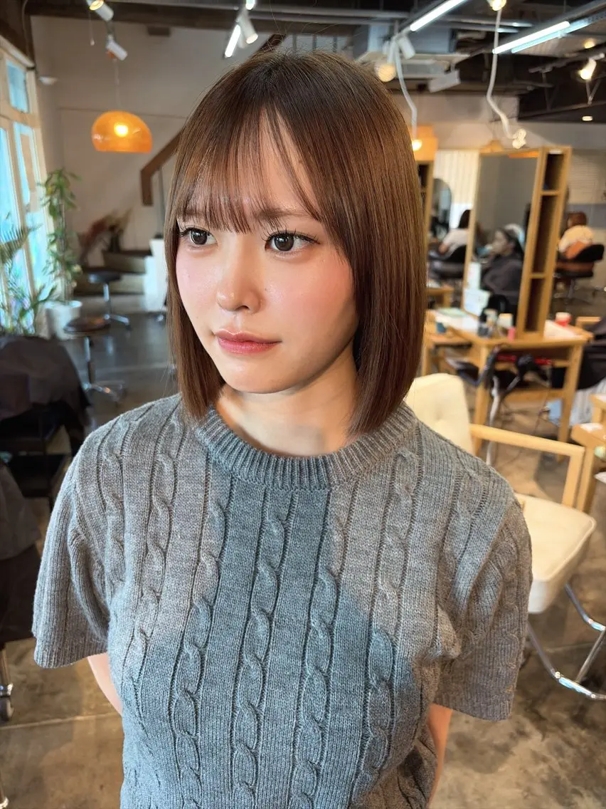 ミディアム 髪質改善 日比野 紅杏のヘアスタイル