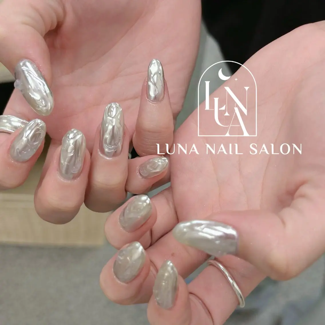 ネイル アートネイル フレンチネイル ジェルネイル ガラスフレンチ 韓国ネイル ハンドネイル フットネイル ハンドケア LUNA Nail salon💕のネイルデザイン