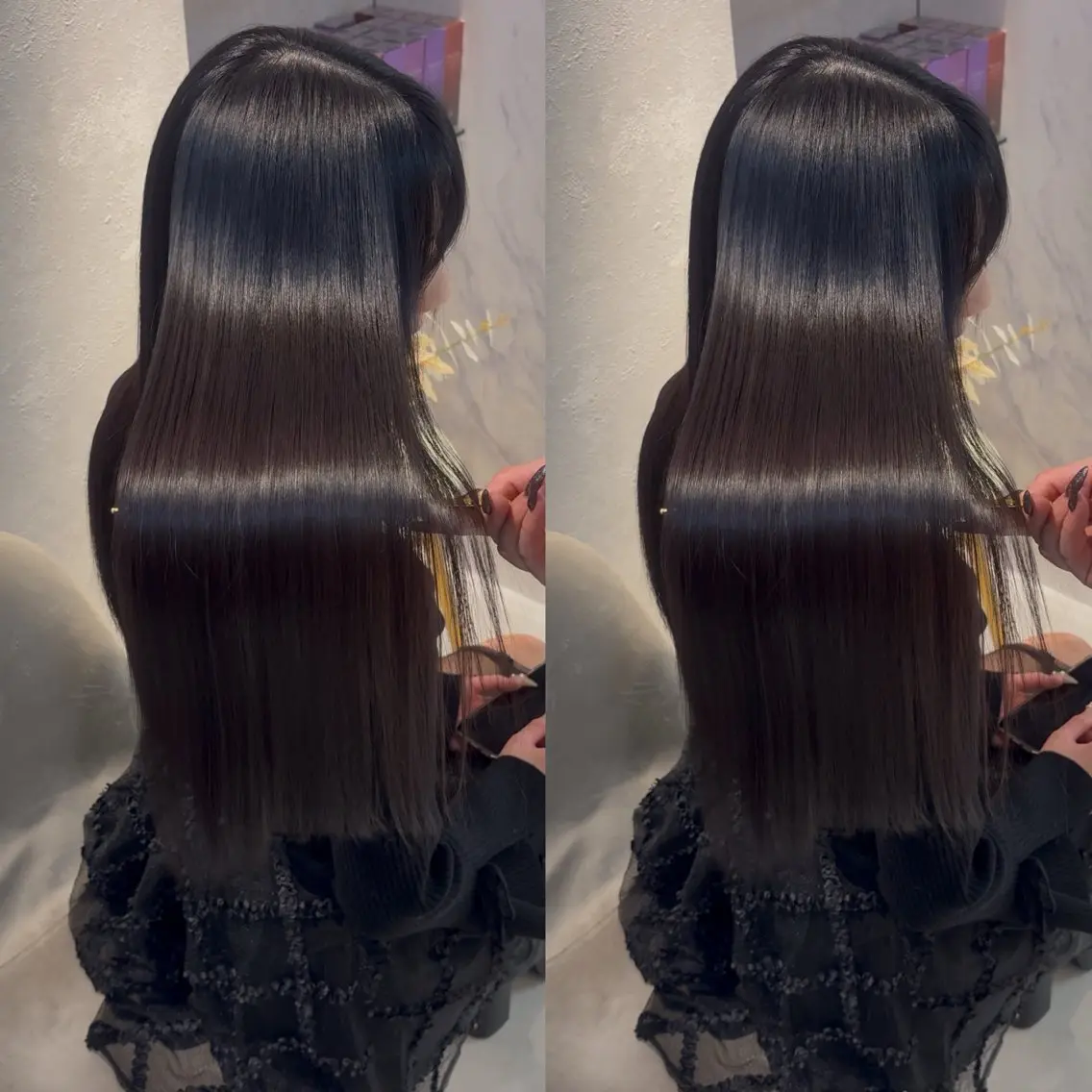 ロング カラー カット ヘアカラー トリートメント youres hairのヘアスタイル