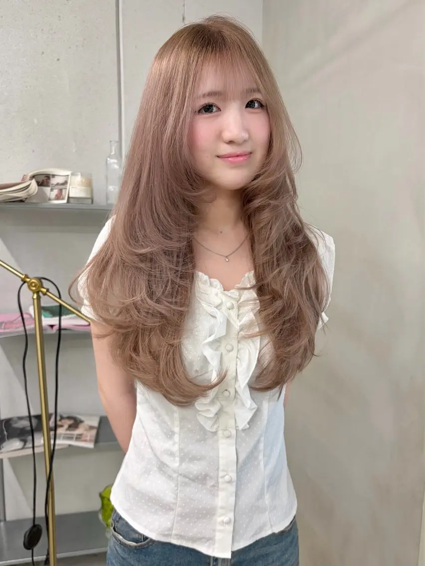 ロング ヘアカラー トリートメント 多幸感ヘア ゆほこのヘアスタイル