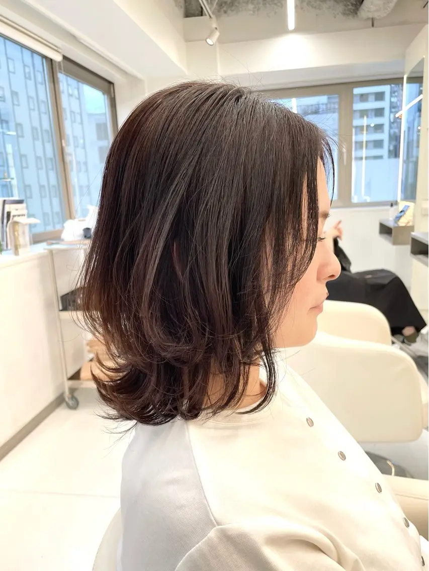 ミディアム ボブレイヤー ボブ レイヤーカット 似合わせカット カット 💈髪質改善メニュー 佐藤 萌💈のヘアスタイル