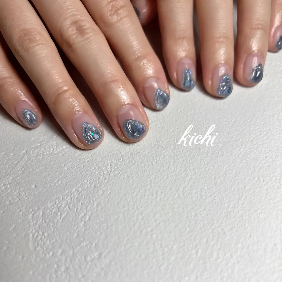 ネイル ジェルネイル マグネットネイル 持ち込み ニュアンスネイル パラジェル ハンドネイル フットネイル kichi・: *のネイルデザイン