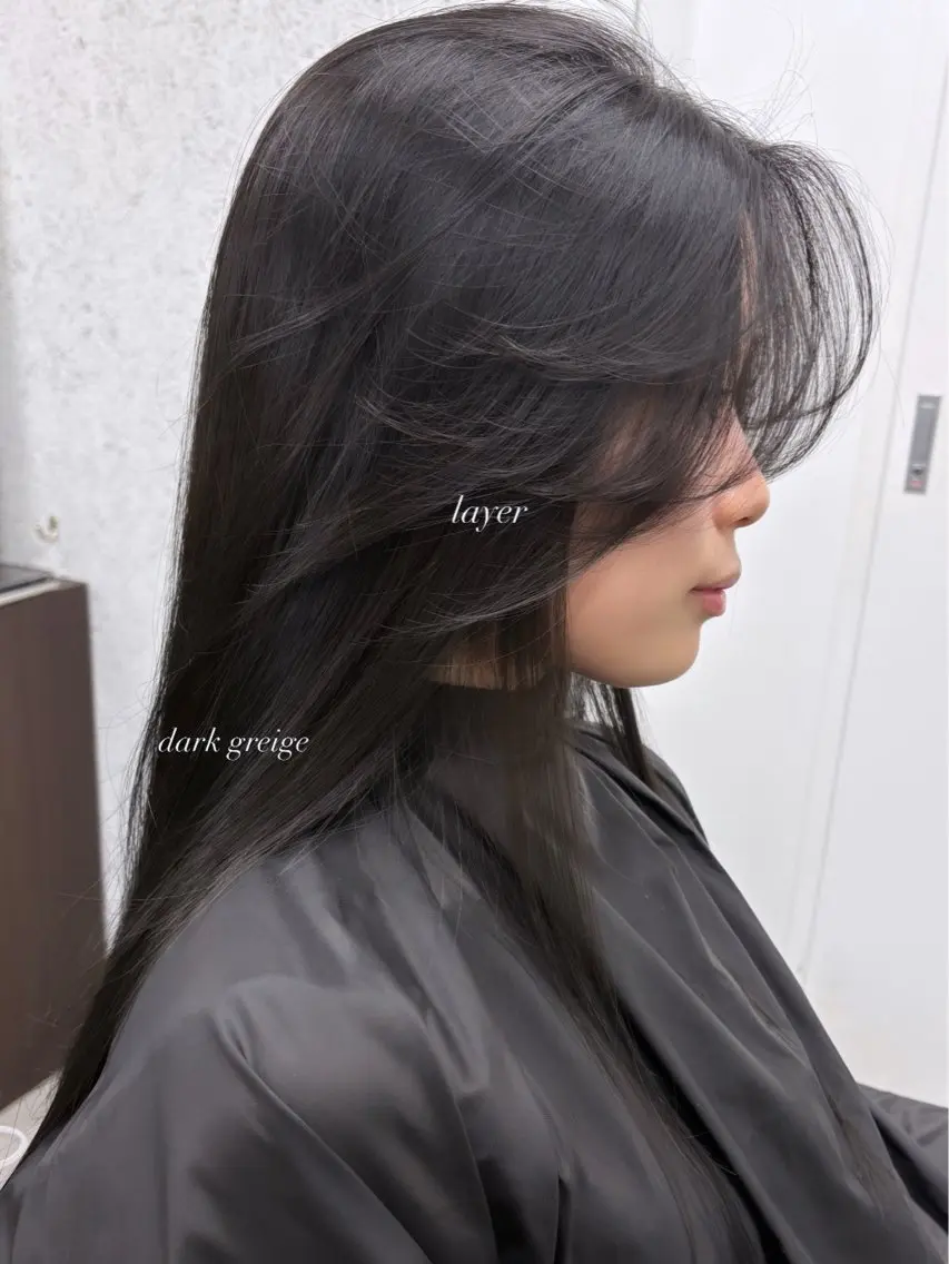 ロング 顔周りカット カット ヘアカラー トリートメント 新宿/ボブ/レイヤー 縮毛矯正/SACHIのヘアスタイル