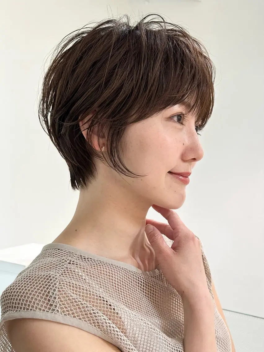 ショート ボブ 顔周りカット 髪質改善 ショートヘア 縮毛矯正 カット ヘアカラー トリートメント ヘッドスパ 縮毛矯正/レイヤー taiga🐯のヘアスタイル