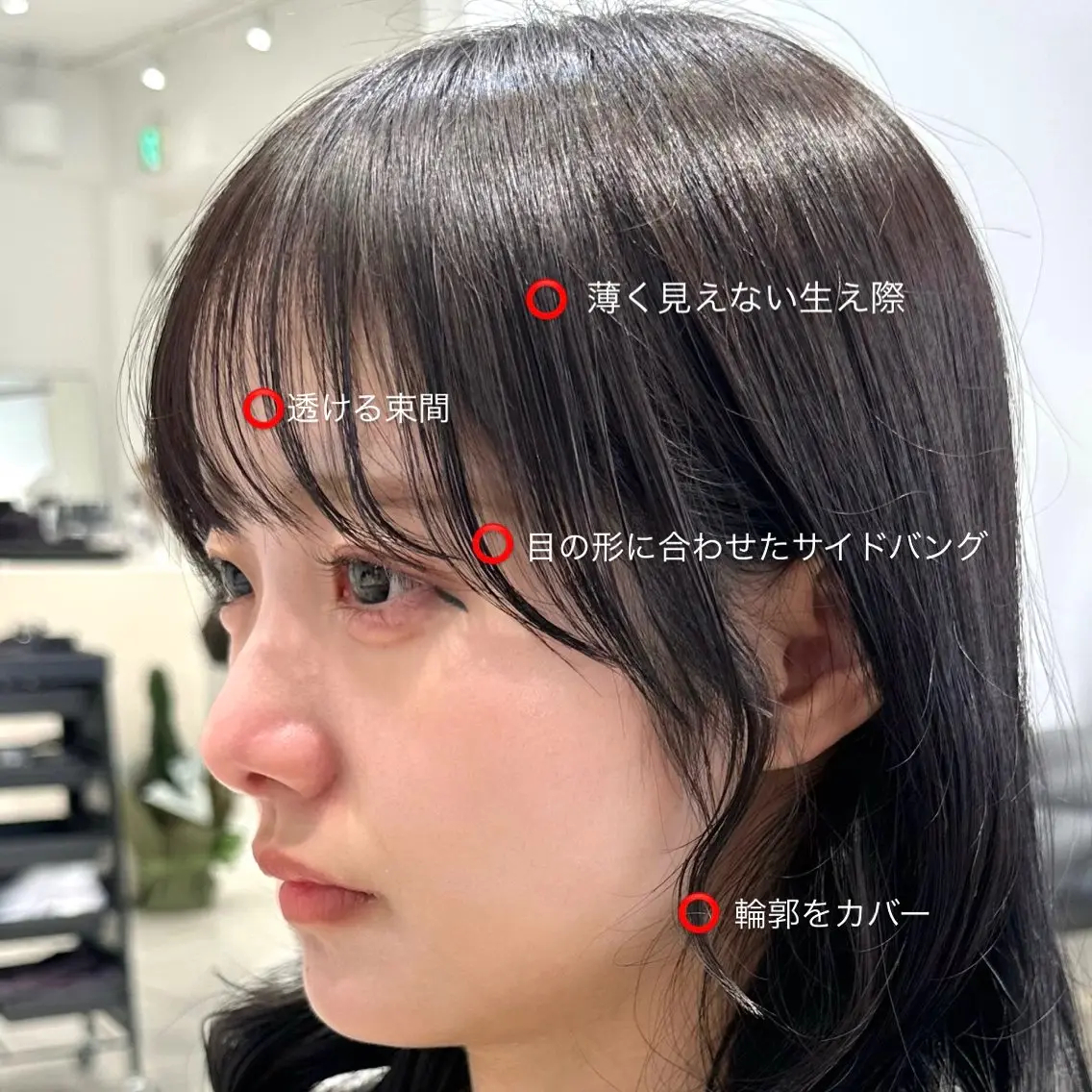 セミロング カラー 似合わせカット サイドバング 小顔カット カット ヘアカラー トリートメント ヘッドスパ ヘアセット 赤み消しカラー/縮毛 /顔まわり/ジョウのヘアスタイル