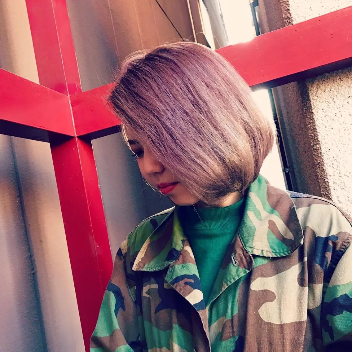 ミディアム カラー 透明感カラー ピンクカラー ヘアカラー トリートメント 神 .のヘアスタイル