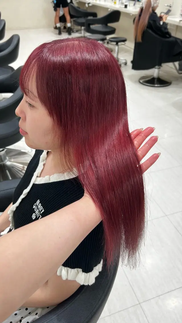 セミロング カラー ヘアアレンジ ヘアカラー 韓国レイヤー＆ピンク 艶髪🩶maikoのヘアスタイル