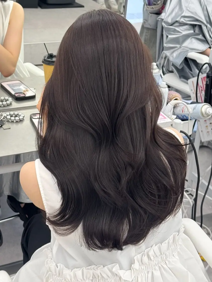 ロング カラー カット ヘアカラー トリートメント 韓国ヘア　紗希 🦋のヘアスタイル