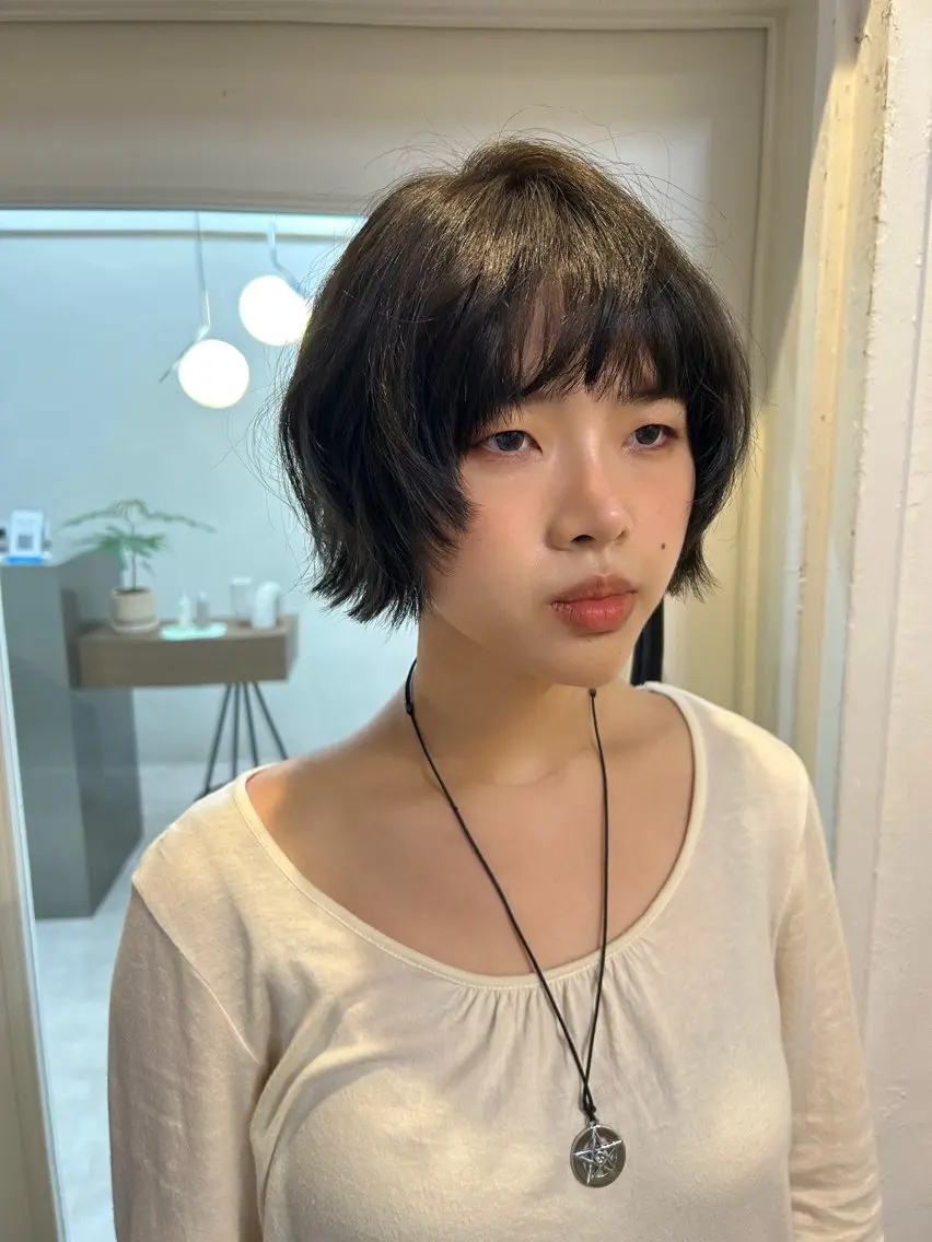 ショート カラー 透明感カラー/渋谷 chisaのヘアスタイル
