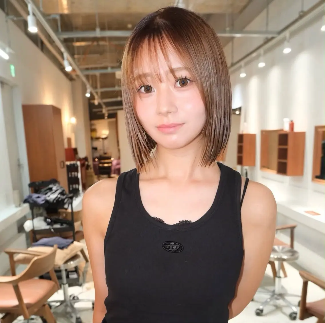 ショート カット ヘアカラー トリートメント udaハイトーン /ボブ/レイヤーのヘアスタイル