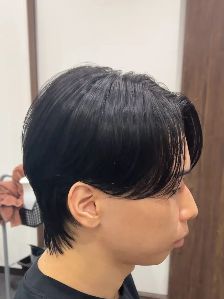ミディアム メンズ センターパート 縮毛矯正 福井 太暉のヘアスタイル