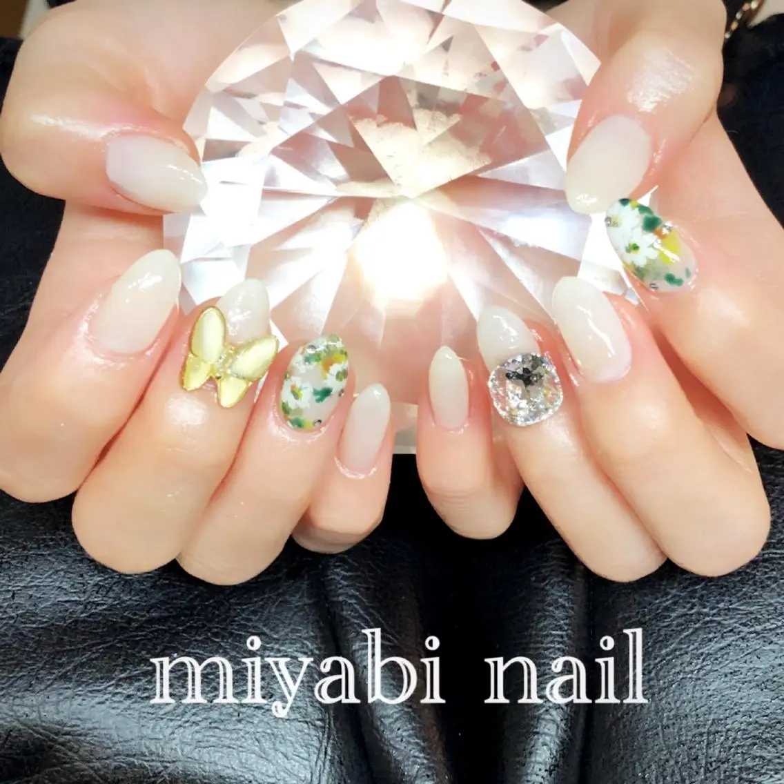 ネイル アートネイル フラワーネイル 韓国ネイル 持ち込み ニュアンスネイル miyabi nail 桂川駅近くのネイルデザイン