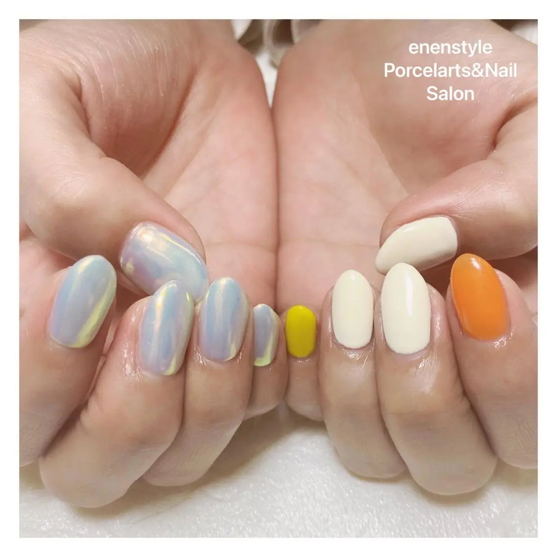 ミディアム ネイル ハンドネイル 🐾enen style 🐾のネイルデザイン