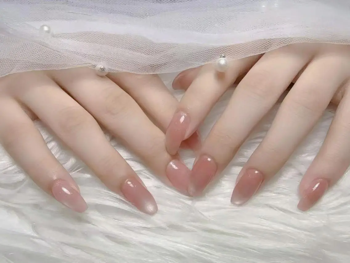 ネイル アートネイル フラッシュネイル フレンチネイル ジェルネイル ガラスフレンチ M2 BEAUTY Rikaのネイルデザイン