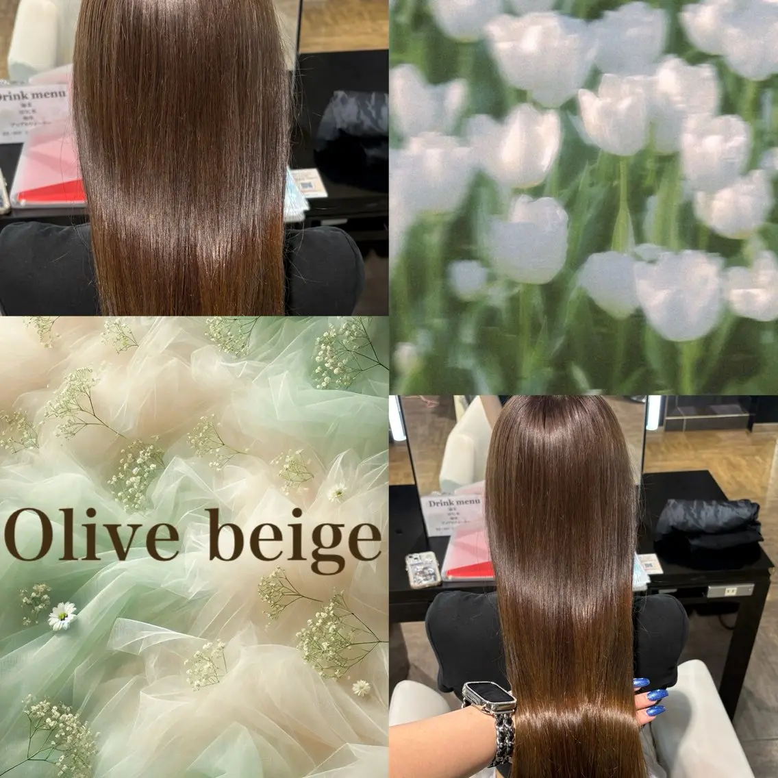 ロング カラー ベージュカラー オリーブベージュ 似合わせカット カット ヘアカラー トリートメント 🖤大人可愛い⌇ 𝐑 𝐈 𝐎🖤のヘアスタイル
