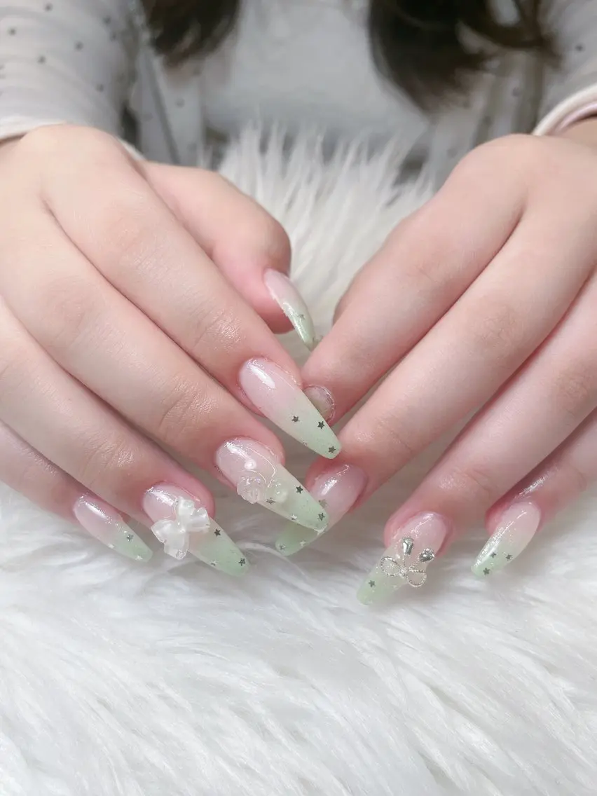 ネイル 長さ出し フレンチネイル グラデーション 韓国ネイル マグネットネイル ハンドネイル VB HEAVEN nailのネイルデザイン