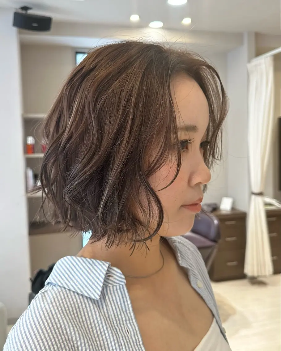 ミディアム パーマ 鈴木 舞のヘアスタイル