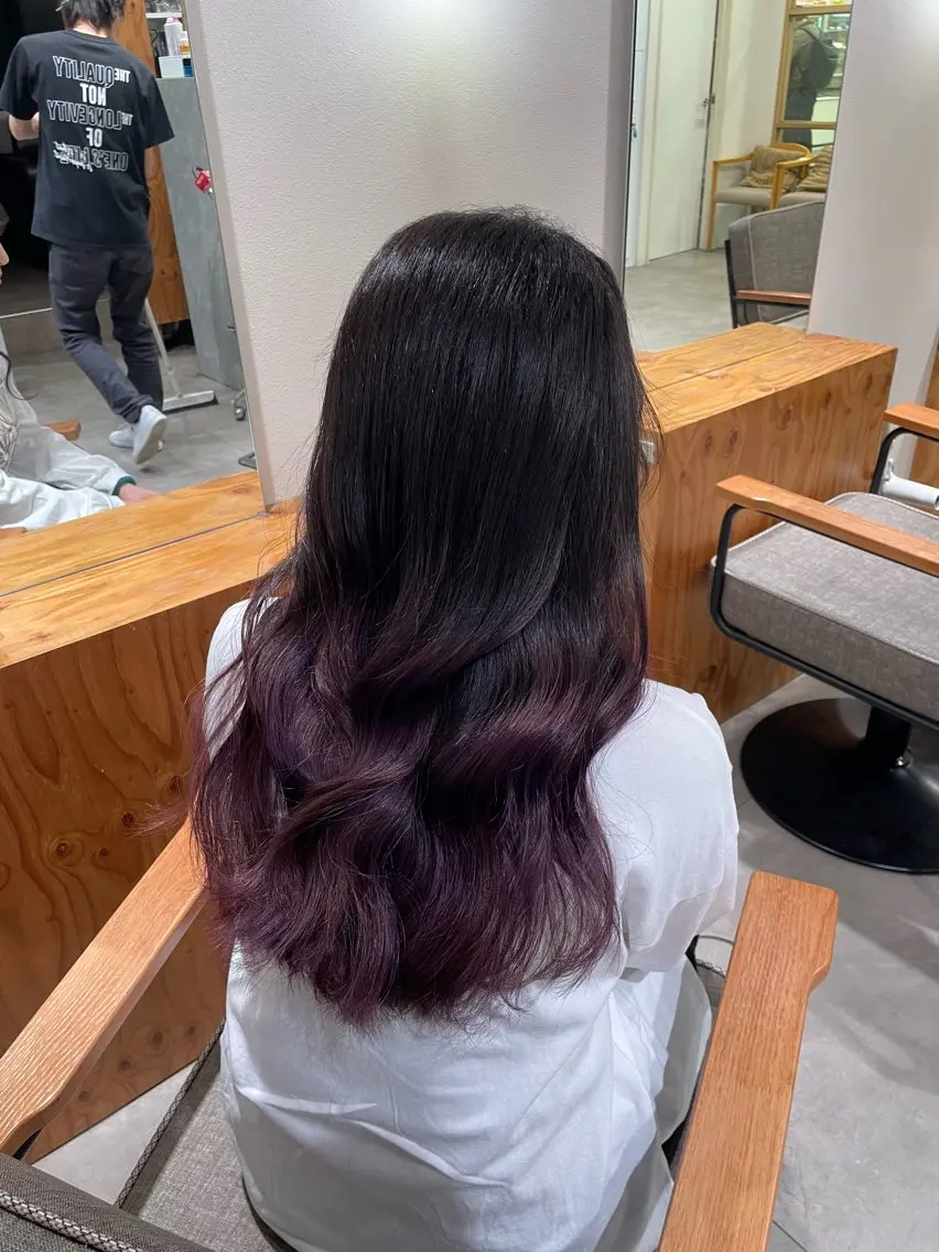 セミロング カラー ヘアカラー ENN藤本 大輝艶感カラーのヘアスタイル