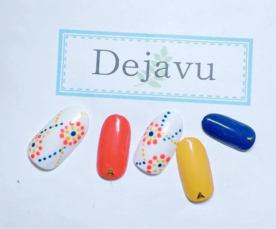 ネイル アートネイル ジェルネイル シンプルネイル 夏ネイル ハンドネイル Nail salon Dejavu 🌿のネイルデザイン