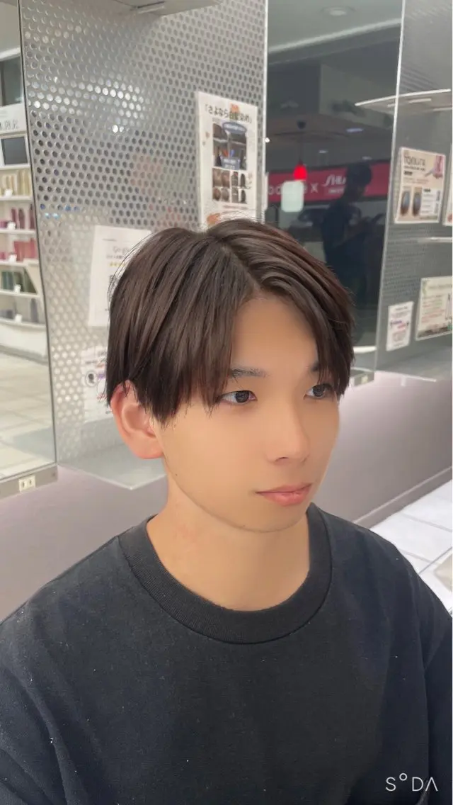 ミディアム ヘアカラー 成瀬スパイラル パーマ清水大隼のヘアスタイル
