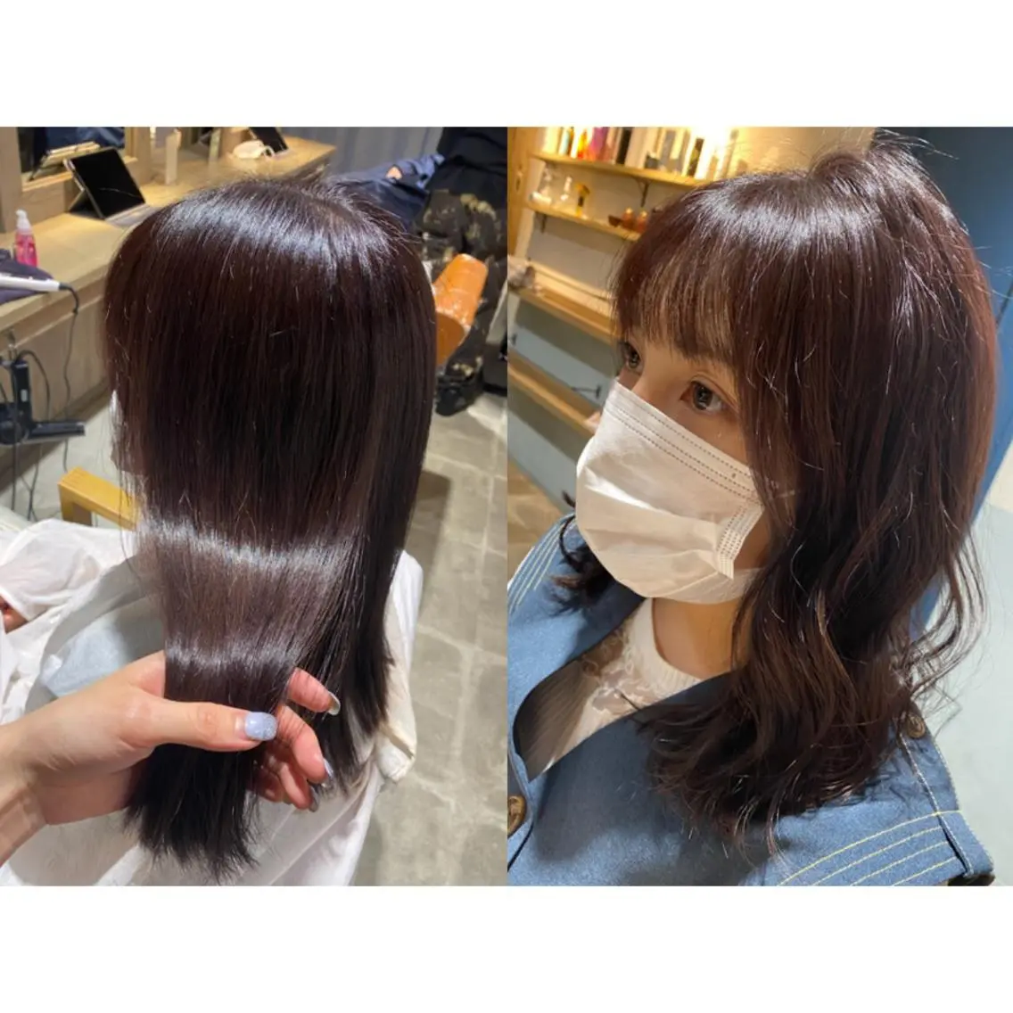 カラー ラベンダーカラー 🩵盛れる顔周りヘア EMI🩵のヘアスタイル