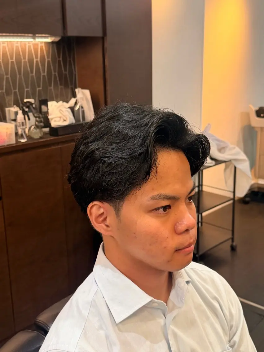 ミディアム メンズ カット パーマ きょーすけ 💈barberのヘアスタイル
