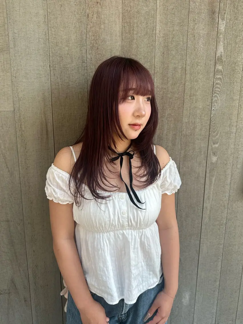 セミロング カラー 似合わせレイヤー 海外風レイヤーmioのヘアスタイル
