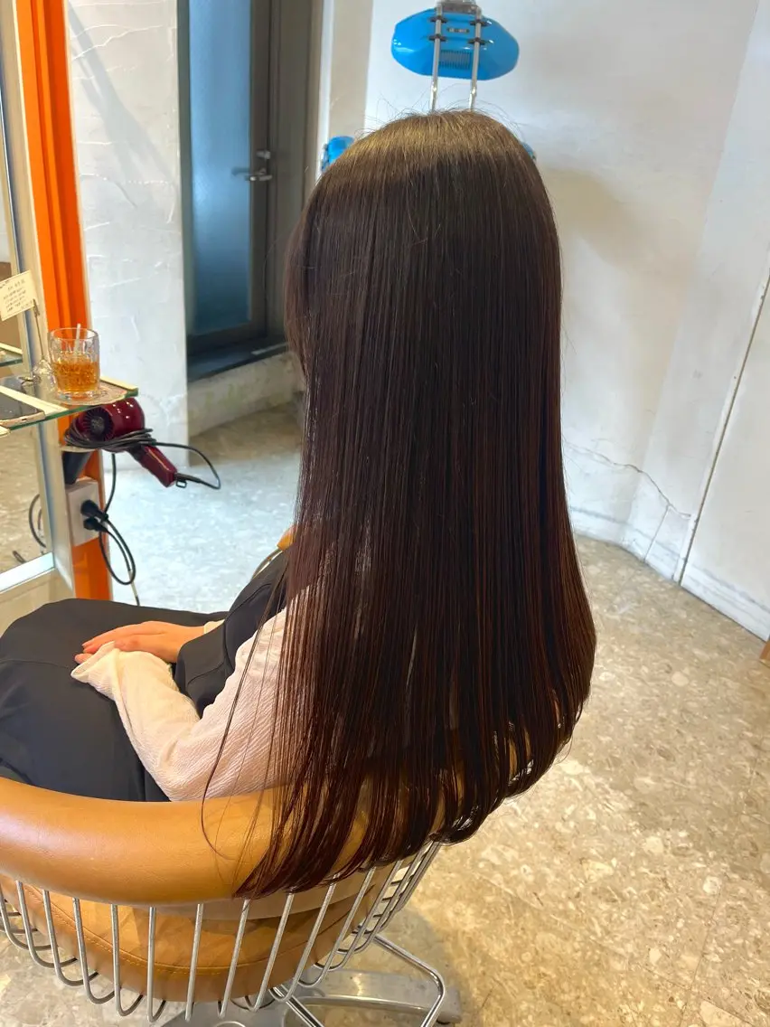ロング パーマ カット 縮毛矯正 トリートメント うしだ かおるのヘアスタイル
