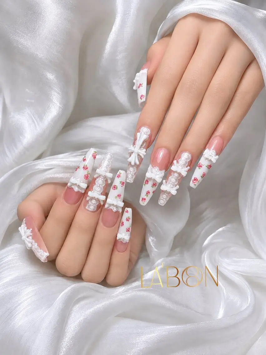 ネイル アートネイル ジェルネイル キラキラネイル 韓国ネイル ロングネイル Labon Nails Artのネイルデザイン