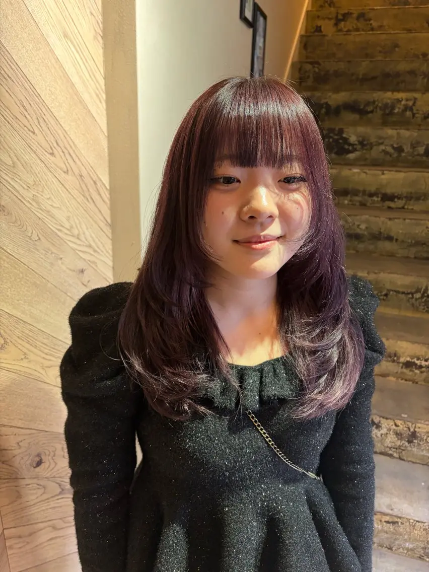 セミロング レイヤーカット カット ヘアカラー FERIA あべの yumeho🍭のヘアスタイル