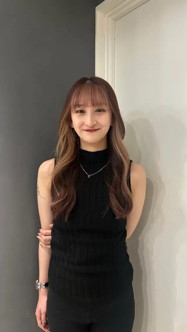 ロング カット ヘアカラー トリートメント えり 艶髪/髪質改善 /透明感カラー/堀江のヘアスタイル