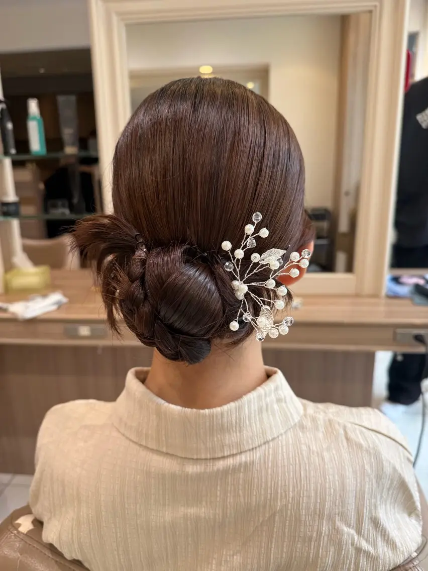 セミロング ヘアアレンジ ヘアセット 韓国ヘアメイク🎀/ 縮毛矯正✨山本媛香のヘアスタイル