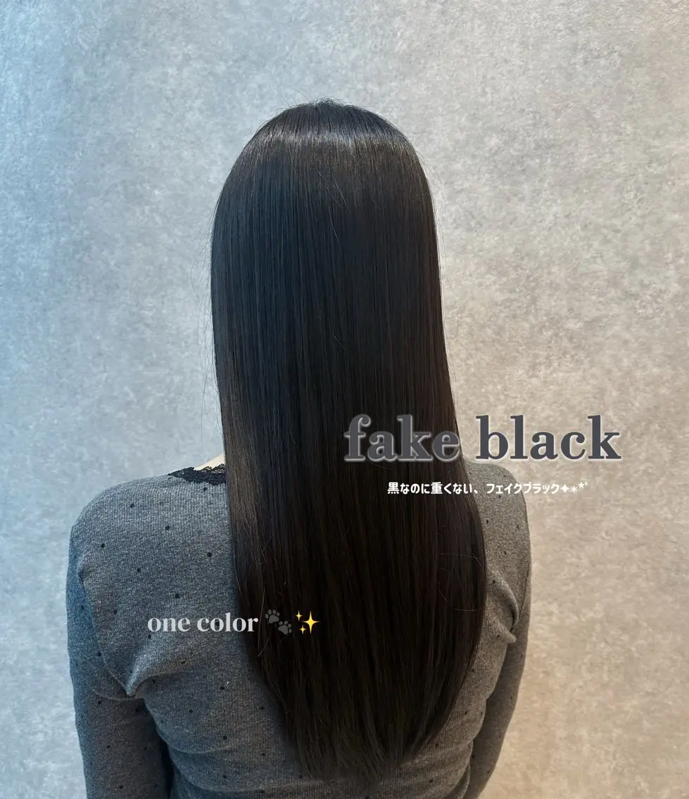 ロング カラー 黒髪 ヘアカラー 松岡蘭珠 /モデル募集中のヘアスタイル