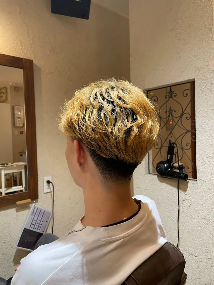 ショート パーマ メンズ フェザーパーマ メンズパーマ メンズカット／枚方 ／森本修吏のヘアスタイル