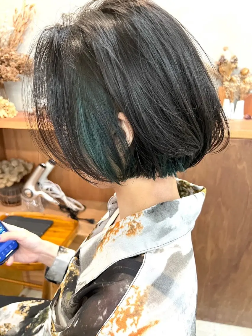 ミディアム カット ヘアカラー トリートメント 🌻花屋併設🌻濱 幸帆のヘアスタイル