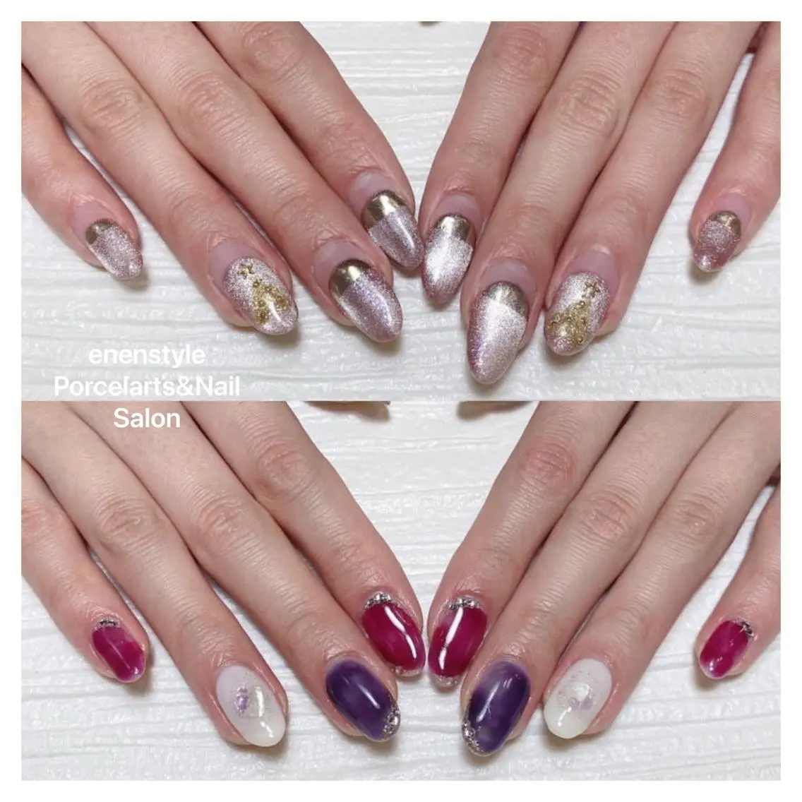 ミディアム ネイル ハンドネイル 🐾enen style 🐾のネイルデザイン