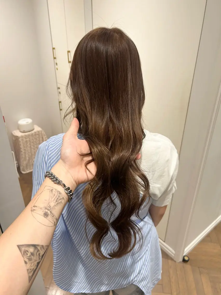 ロング カット ヘアカラー 盛れるレイヤー 🎀🇰🇷カナヤのヘアスタイル