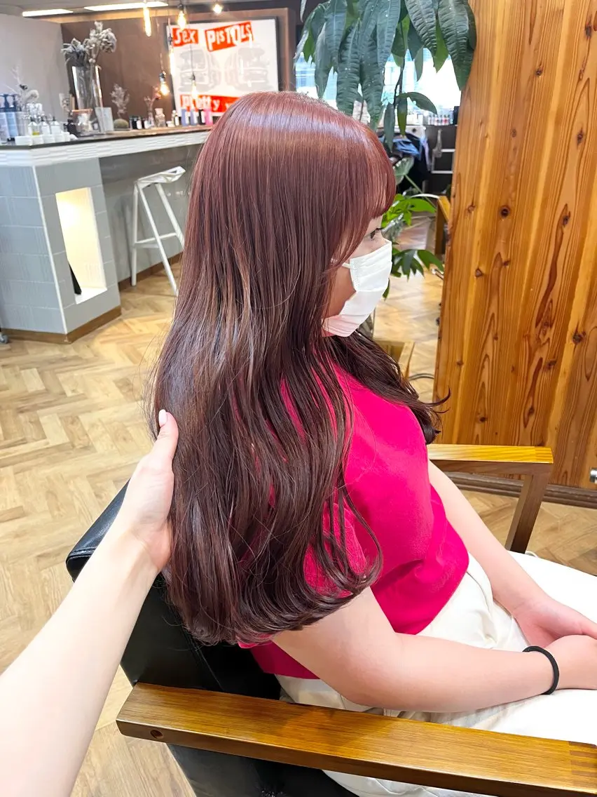 ロング カラー ヘアアレンジ ブリーチ ダブルカラー ブリーチなしカラー ena/ブリーチなし 透明感・レイヤー🎀のヘアスタイル