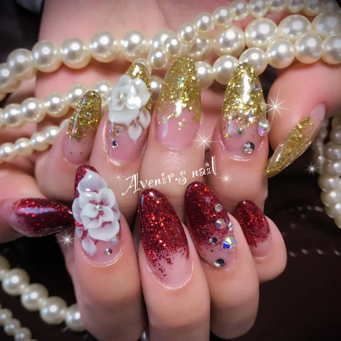 ネイル アートネイル フラワーネイル Home Salon Avenir.のネイルデザイン