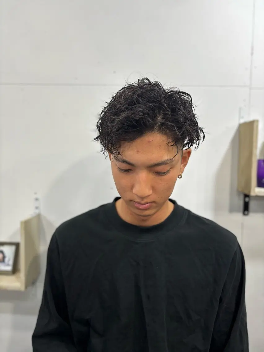 メンズパーマモデル　カット＋パーマの写真
