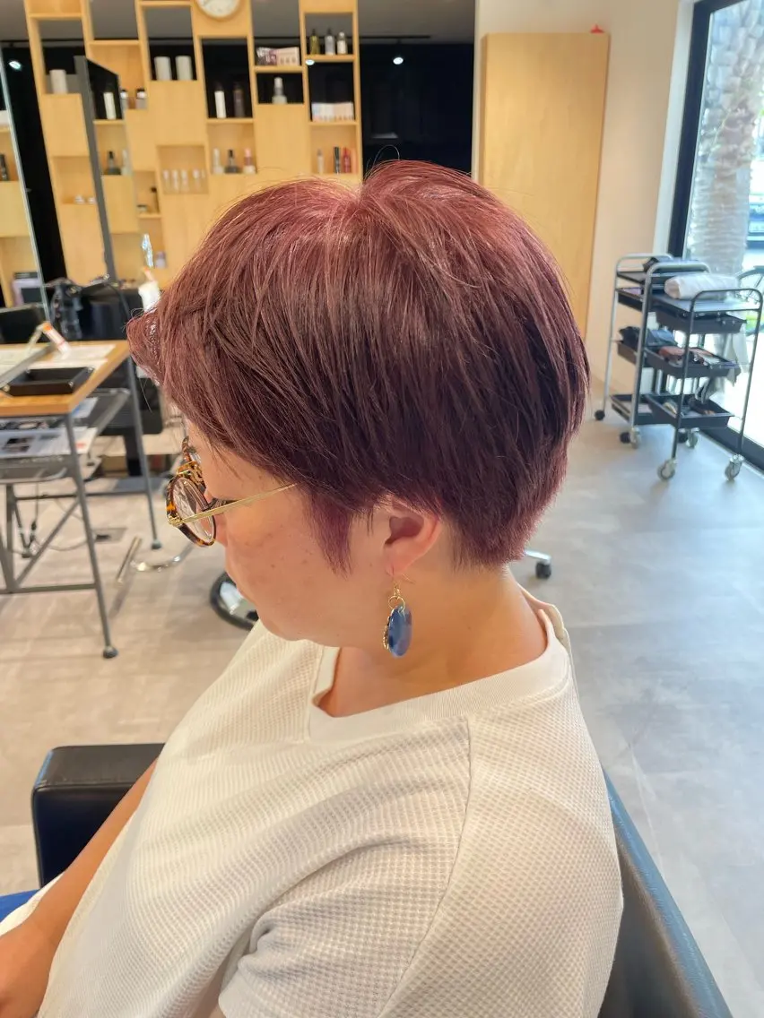 ショート カラー レッドカラー バイオレットカラー ひたちなか╱カラー╱ カラーリスト武田のヘアスタイル