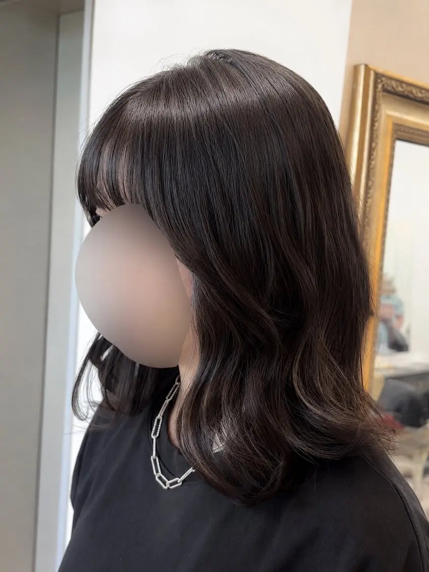 ミディアム カット 韓国レイヤー艶カラー ブリーチ otohaのヘアスタイル