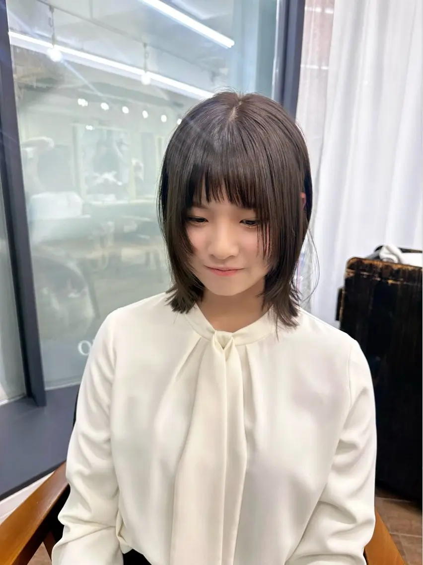 ミディアム カラー パーマ ヘアアレンジ メンズ 似合せレイヤー/ 柔らか透明感カラーのヘアスタイル