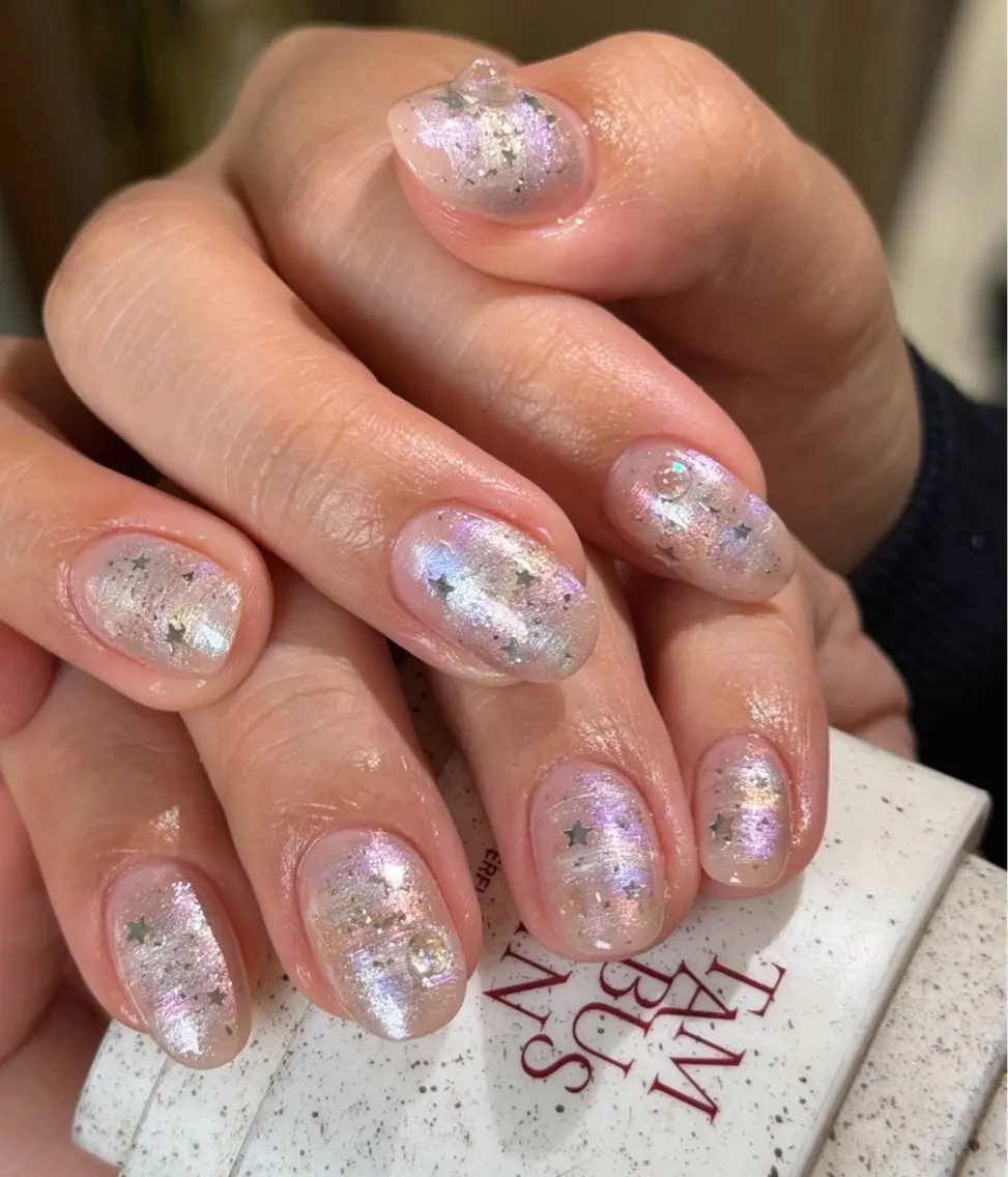 ネイル べっ甲ネイル チークネイル 成人式 長さ出し フラッシュネイル ハンドネイル ハンドケア For you. Nail Salonのネイルデザイン