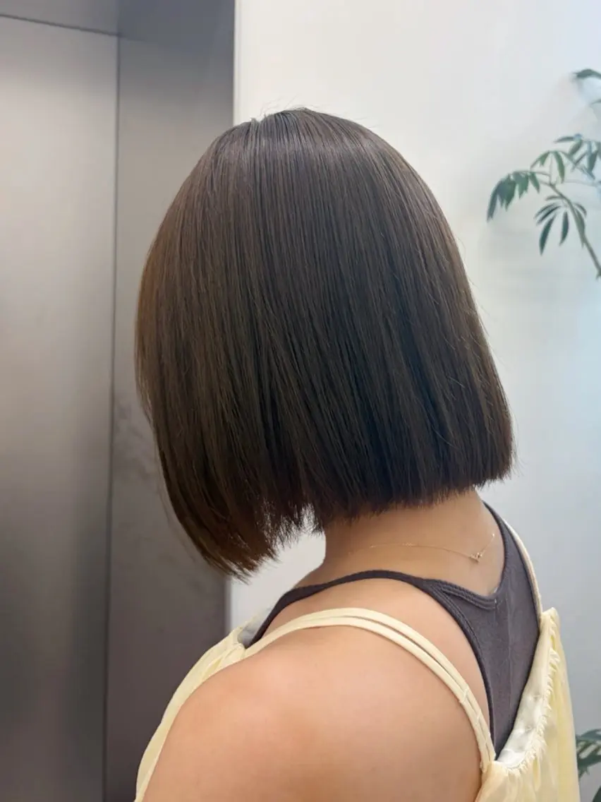 ミディアム カラー 透明感カラー ボブ カット ヘアカラー 縮毛矯正 トリートメント まあるいショートボブ 🐥廣瀬そらのヘアスタイル