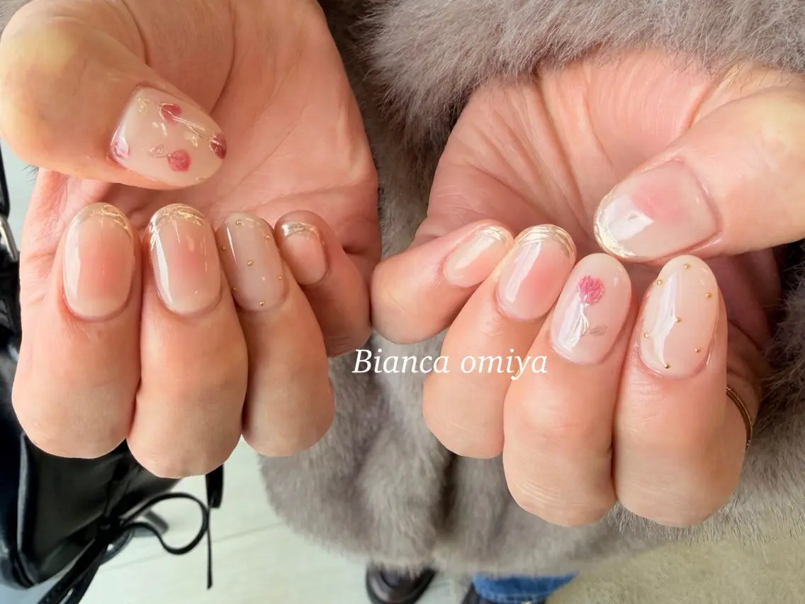 ネイル フラッシュネイル フレンチネイル ジェルネイル グラデーション マグネットネイル ハンドネイル Bianca大宮 katoᕱ⑅ᕱ゙のネイルデザイン