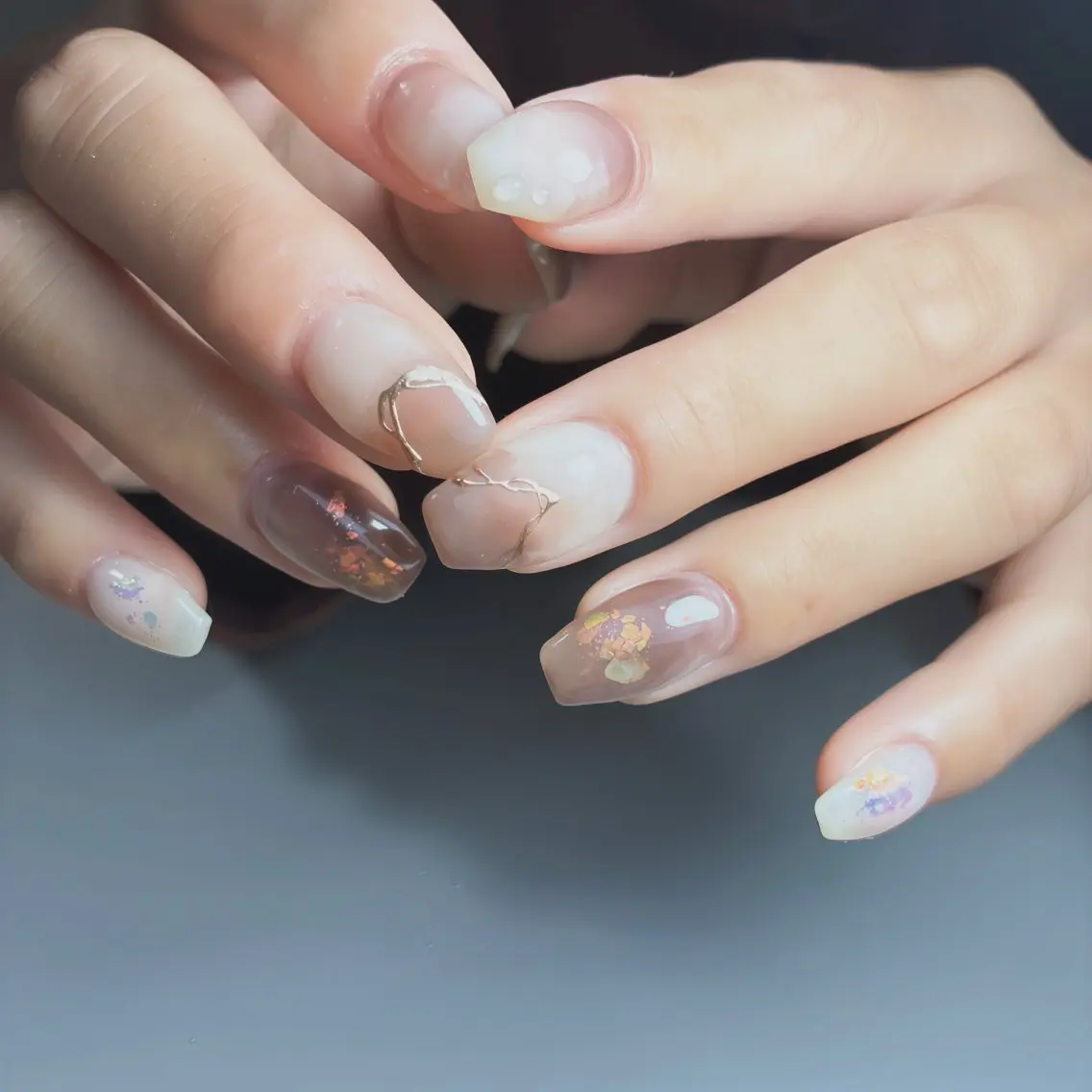 ネイル フットネイル 氷ネイル・うるうるネイル マグネットネイル ニュアンスネイル シンプルネイル ハンドネイル nail salon anoneのネイルデザイン
