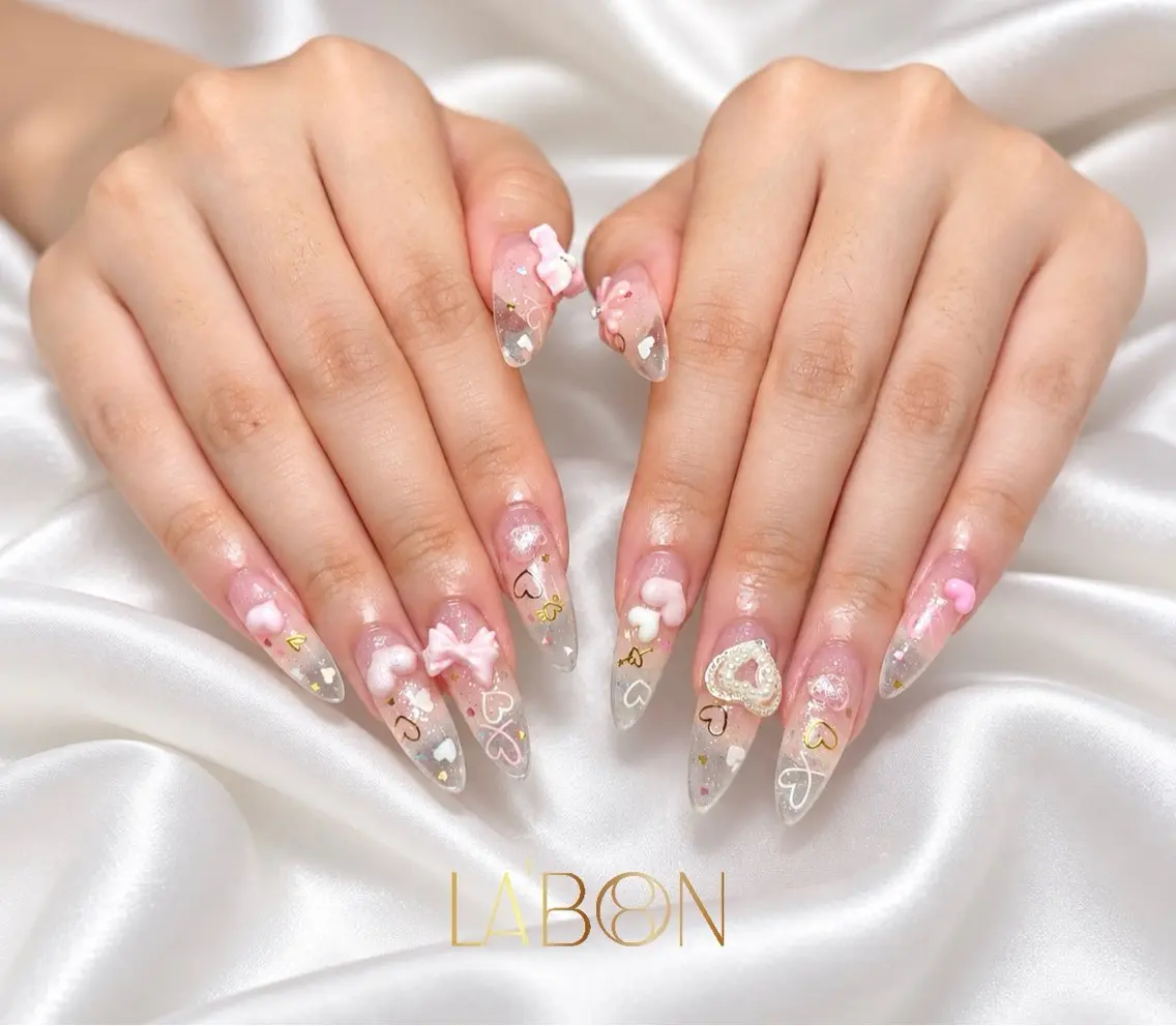 ネイル アートネイル ジェルネイル キラキラネイル 韓国ネイル ロングネイル Labon Nails Artのネイルデザイン