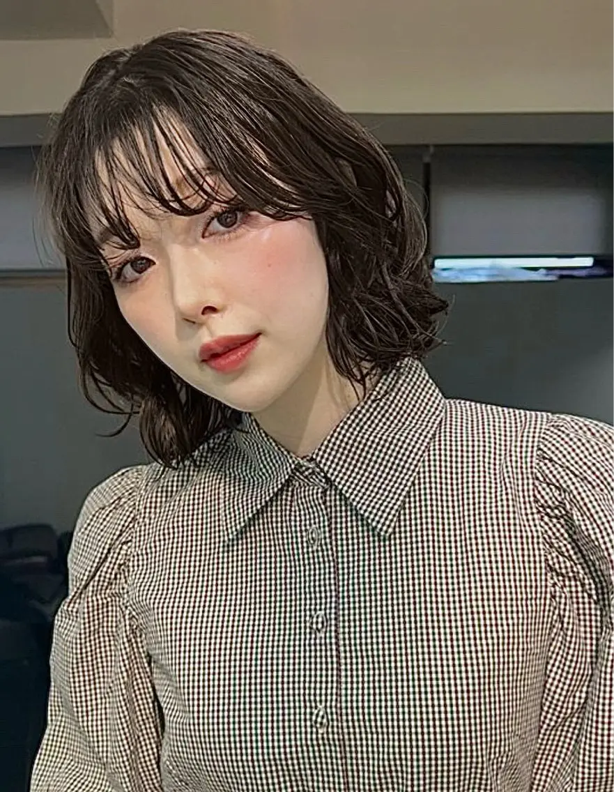 ミディアム パーマ カット パーマ ナチュラル×色気パ ーマ 渋谷/マナミのヘアスタイル
