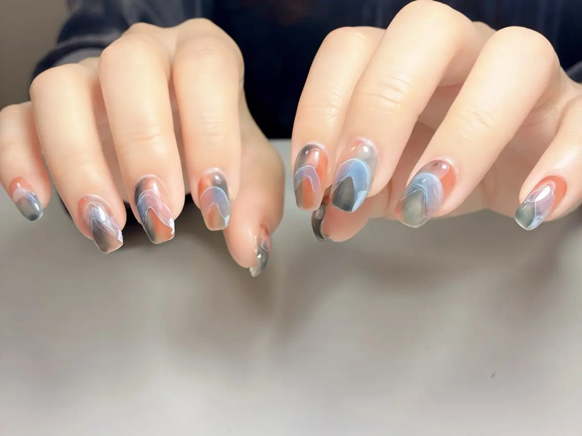 ネイル フットネイル ジェルネイル マグネットネイル ニュアンスネイル オフィスネイル ハンドネイル nail salon anoneのネイルデザイン